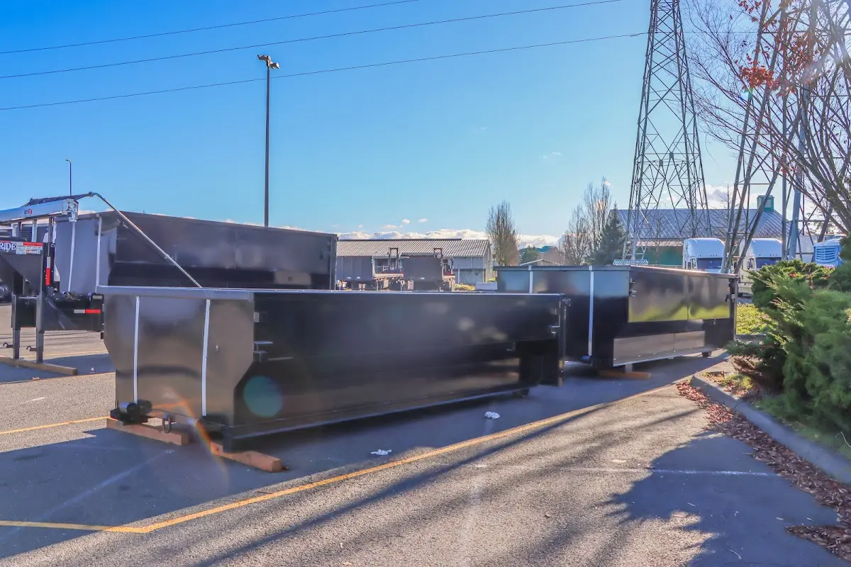 Roll-off dumpster ready for waste disposal at job site for 2 Yard Dumpster Rental in Brockport